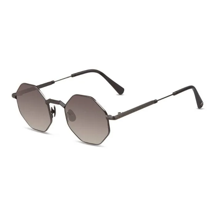 STEFANO RICCI Rhodium-Plated Irregular Shape Sunglasses Unisex Black-0