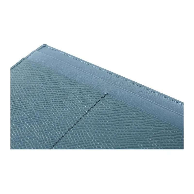 CELINE Cow Leather Card Holder Men's Blue-6