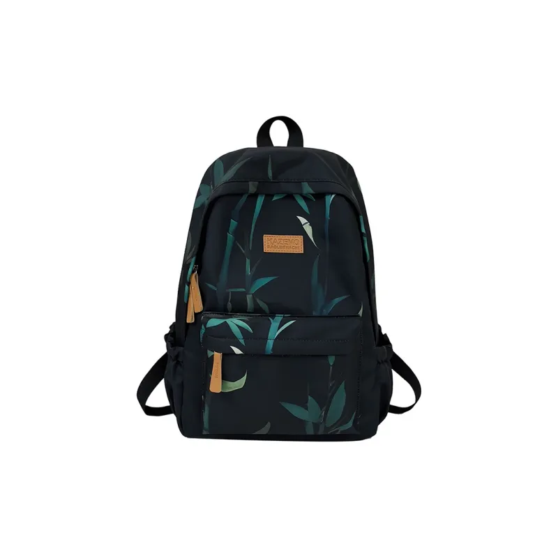 Travel Polyester Backpack Regular Women's Black/White-0