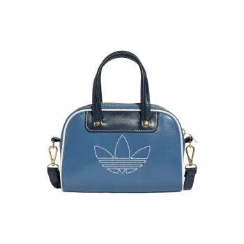 Adidas Originals Polyurethane Bowling Bag, Crossbody Handbag Mini Women's Ink Blue