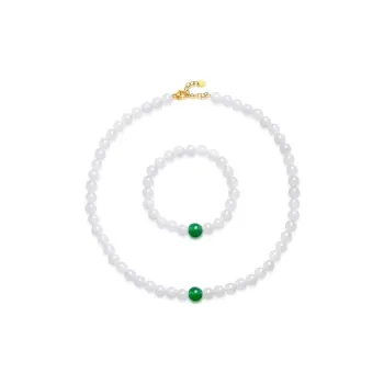SHARK BABY Golden Silk Jade Necklaces Women's