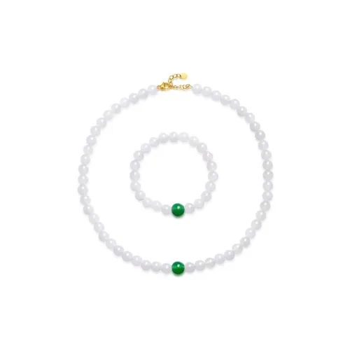 SHARK BABY Golden Silk Jade Necklaces Women's