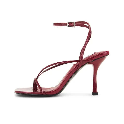 STEVE MADDEN Annie Heel Strap Sandals Women's Red