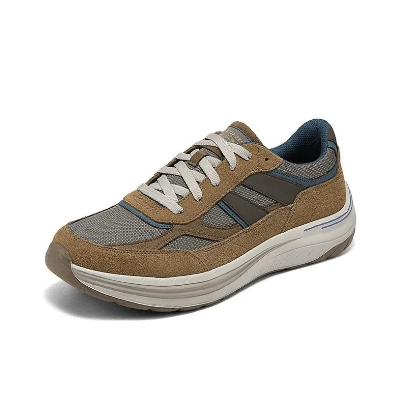 Skechers SKECHERS MENS USA Anti Slip And Wear Resistant Rebound Low Top Running Shoes Men's Brown-1
