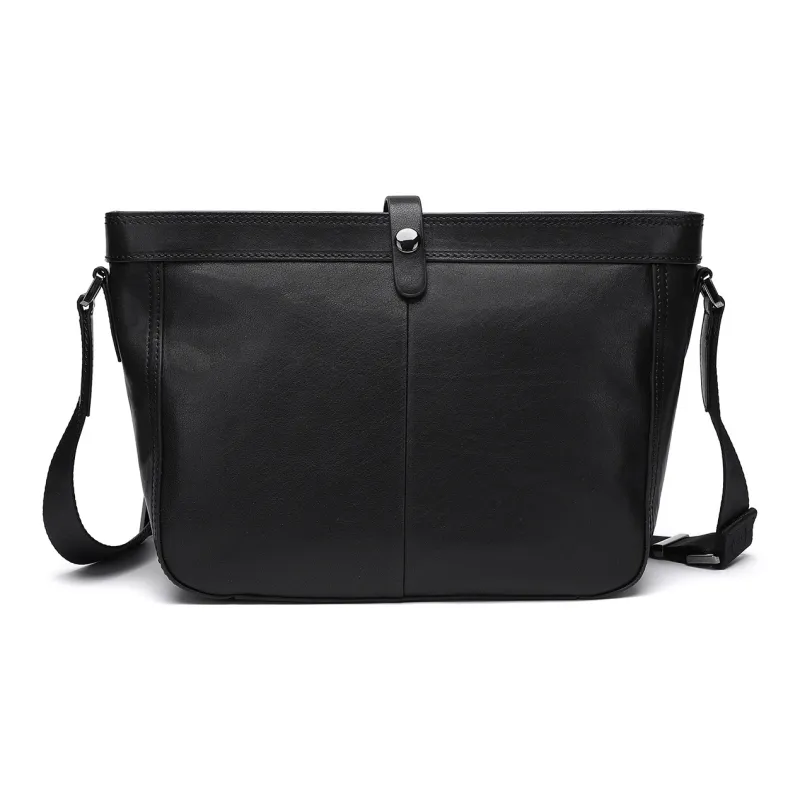 ELLE HOMME Top Grain Cow Leather Crossbody Bag Regular Men's Black-3