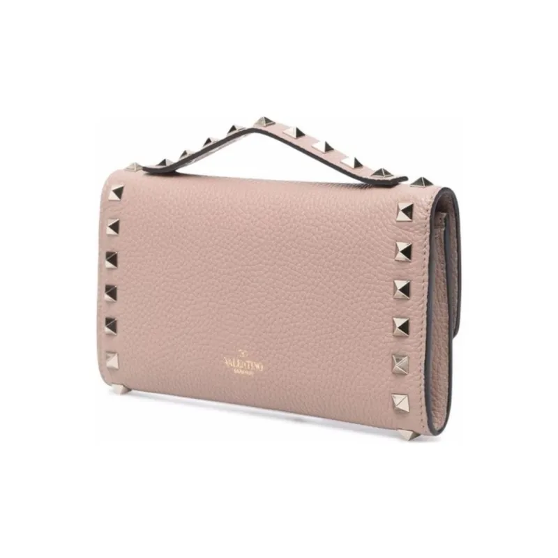 Valentino Leather Crossbody One Shoulder Handbags Women's Pink-2