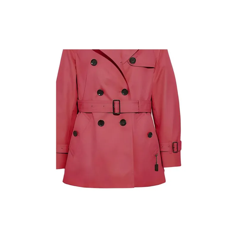 COACH SS22 Trench Coat Women's Watermelon Red-3
