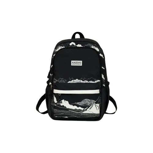 Travel Polyester Backpack Regular Women's Black/White
