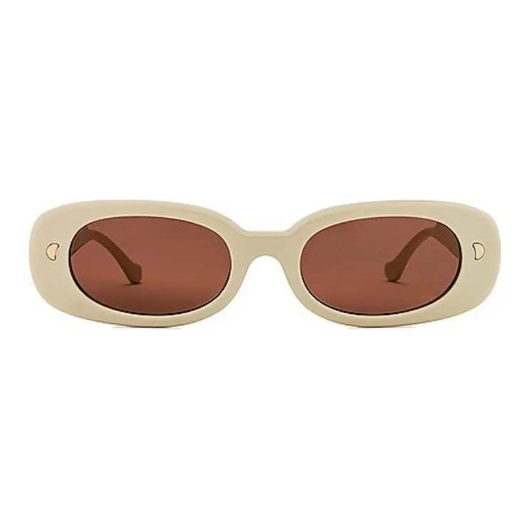 NANUSHKA Acetate Rectangular Sunglasses Women's Beige-1