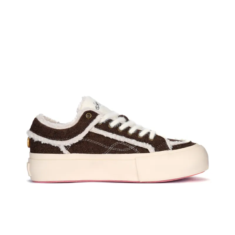 MATNUT Height Increasing Slip Resistant Low Top Skateboard Shoes Unisex Brown-1