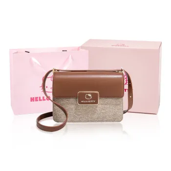 MESUCA Sanrio Collaboration Kitty Series PU Shoulder Bag Regular Women's Brown & White