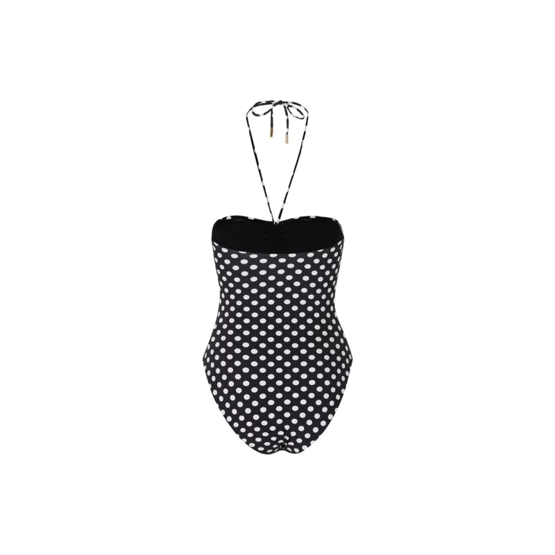 SAINT LAURENT Dotted Bustier Swimsuit-1