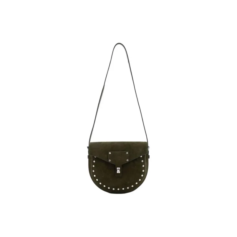 ALLSAINTS Suede Saddle Bags Shoulder Bags Women's Green-0