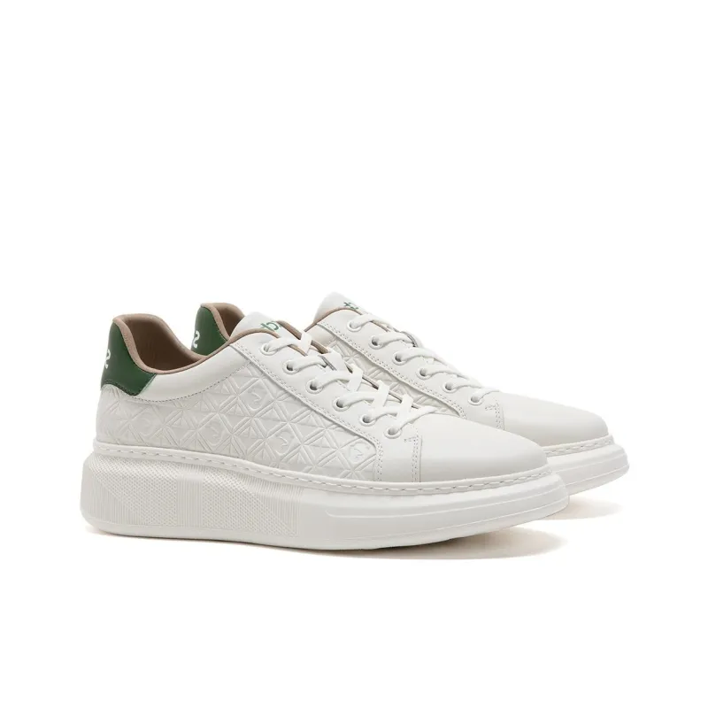 Satchi Low Top Skateboard Shoes Men's White Green-3
