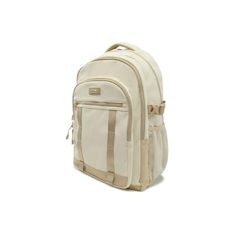 LiNing Sports Life Collection Polyamide Backpack Unisex Ecru & Light Khaki-1