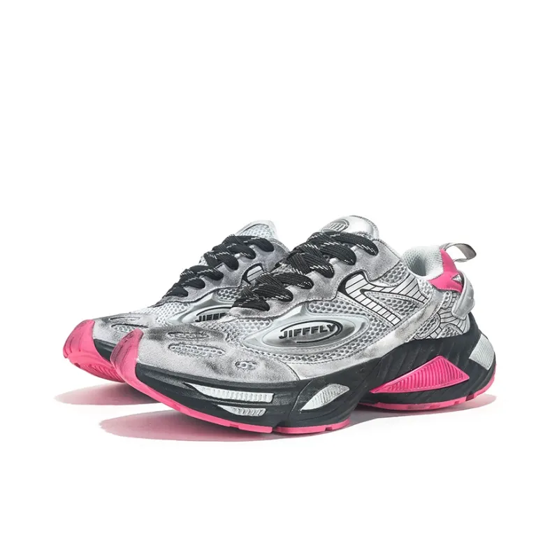 Jifffly Cushioned Slip-Resistant Breathable Lightweight Height Increasing Low-Top Chunky Sneakers Unisex-45