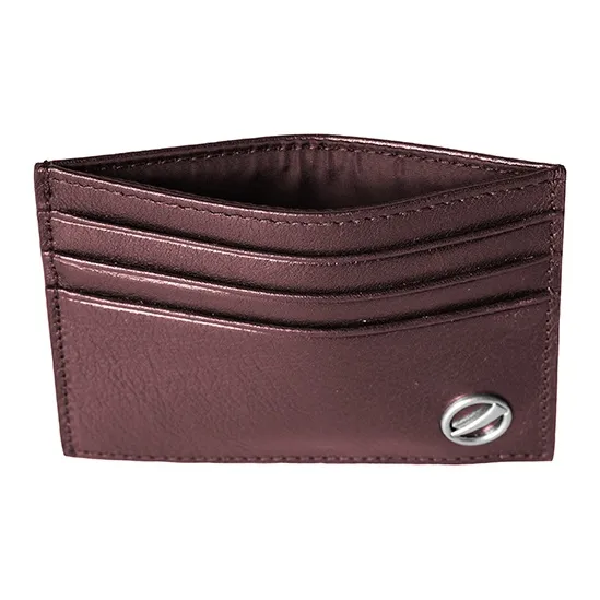 SUPERMERCY One Stroke Series The First Layer Of Calfskin Card Holder Mini Unisex Black/Purple Glaze-17