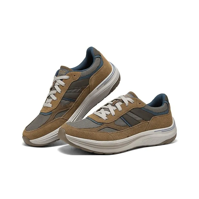 Skechers SKECHERS MENS USA Anti Slip And Wear Resistant Rebound Low Top Running Shoes Men's Brown-2