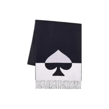 Kate Spade Sheep Wool Knit Scarves Unisex Black/Gray