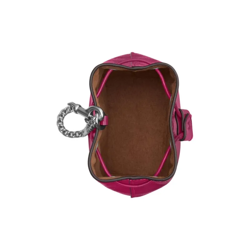 COACH Patent Leather Smooth Leather Clutch Mini Women's Pink-2