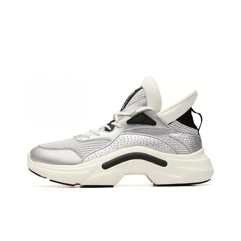 ANTA Casual Shoes Women's Low Top Silver/Ivory White/Black-0