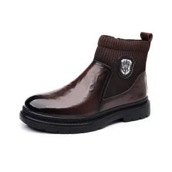XIAOTOULANG Ankle Boots Men Black/Brown