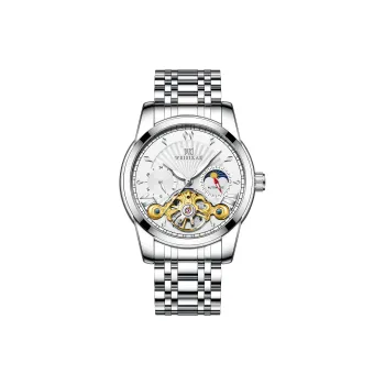 WSK Automatic Mechanical Movement Stainless Steel Watchband Women's Watch White Dial