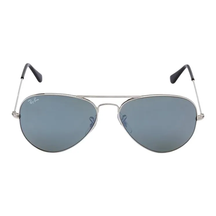 RayBan Chrome-Plated Aviator Sunglasses Men's Silver-1