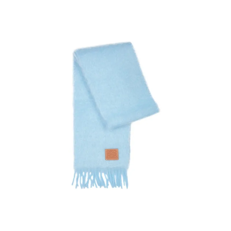 LOEWE Knit Scarves Women's Blue-3