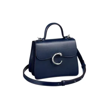 CARTIER Panthère De Cartier Cow Leather One Shoulder Handbags Mini Women's Navy