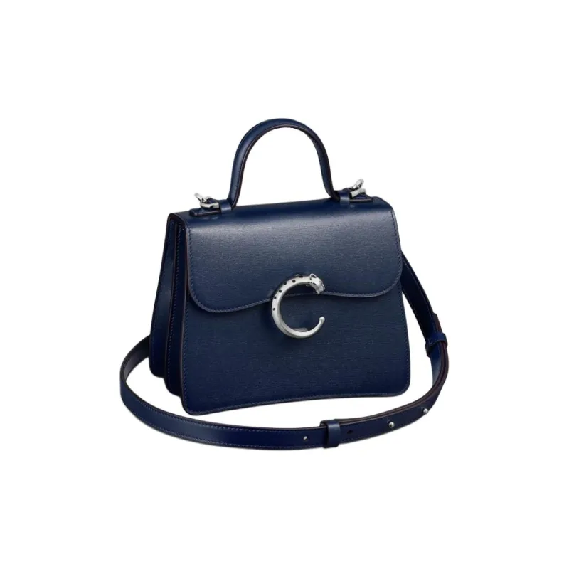 CARTIER Panthère De Cartier Cow Leather One Shoulder Handbags Mini Women's Navy-0
