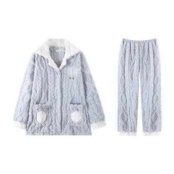 Qiao Ni Tong Pajama Set Men's Sky Blue