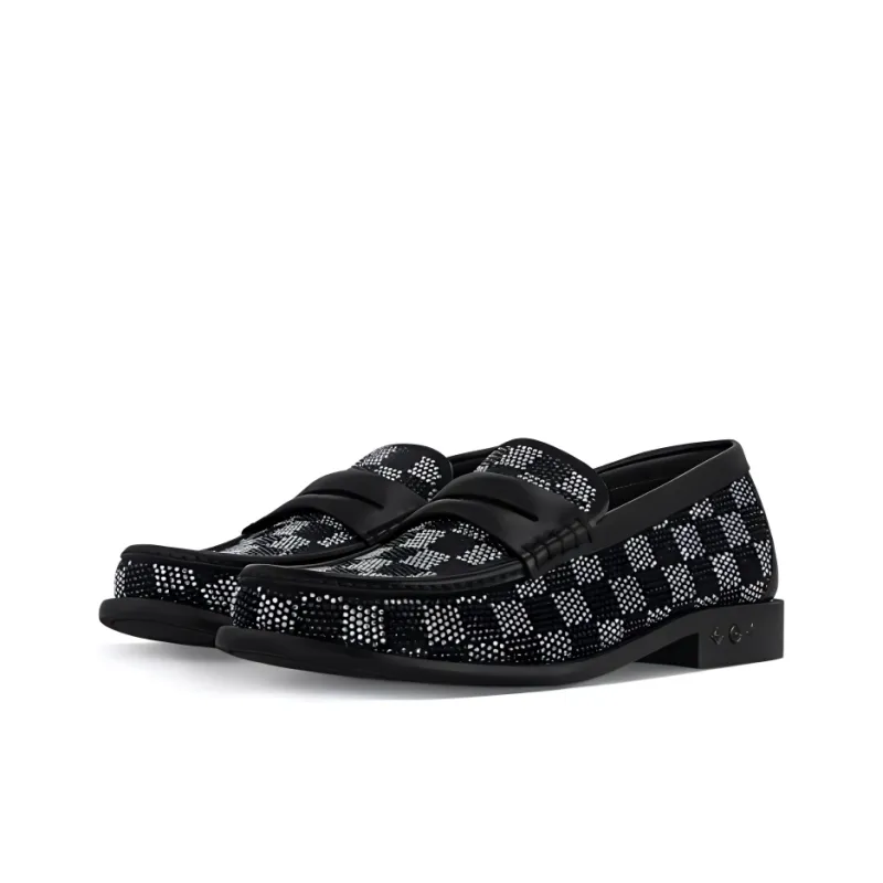 LOUIS VUITTON Loafers Men's Black Silver-2