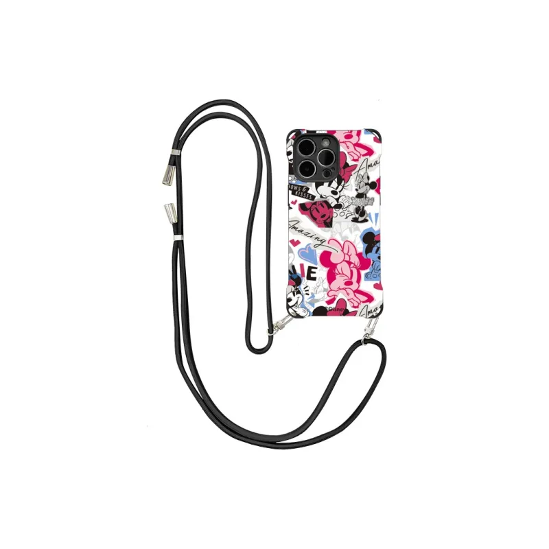 Disney Silicone Material Cute Mickey Crossbody Phone Cases Compatible With Apple 16 Pro Max/Pro/Plus/15/14/13-6