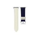 White & Dark Blue/Suede & Denim Leather Strap