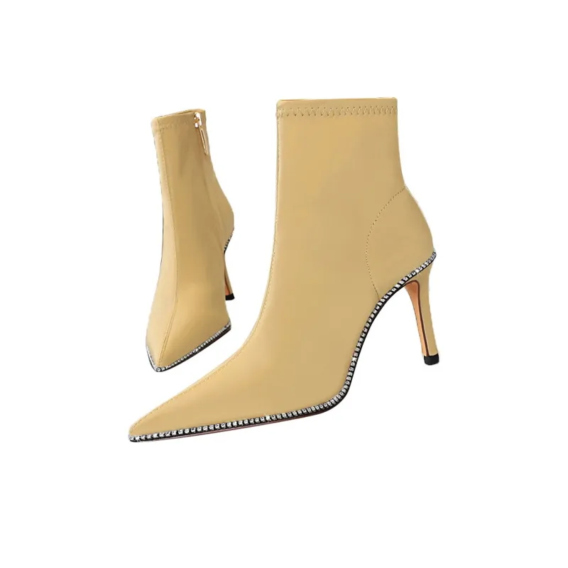 QITUMAUL Ankle Boots 7.5cm Women's-8