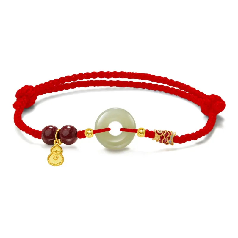 AGOVSKI Hetian Jade Bracelets Pale Greenish White Jade Unisex-4
