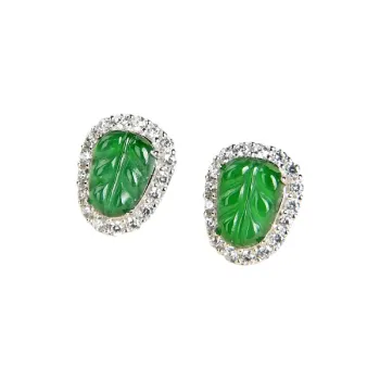 Yufujin High Ice Jade Jadeite Stud Earrings Women's