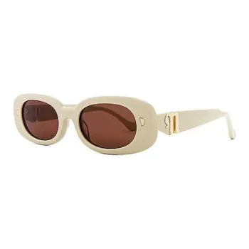 NANUSHKA Acetate Rectangular Sunglasses Women's Beige