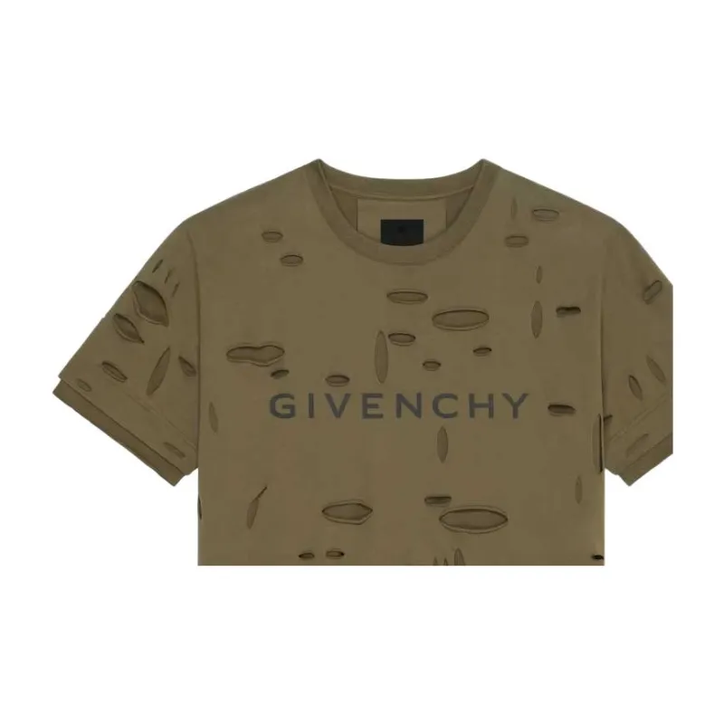 Givenchy 2 Layers Classic Fit Hole T Shirt-5