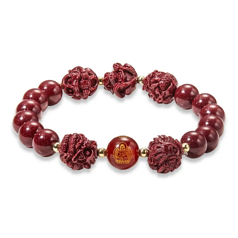 AGOVSKI Reconstructed Cinnabar Bracelets Unisex-4