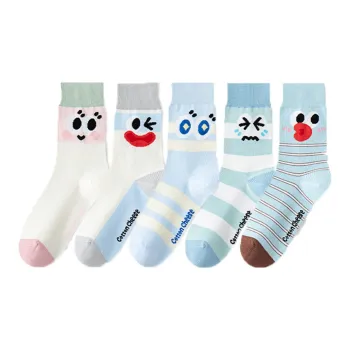COTTON CHEESE Mid Calf Socks Unisex 5 Pack