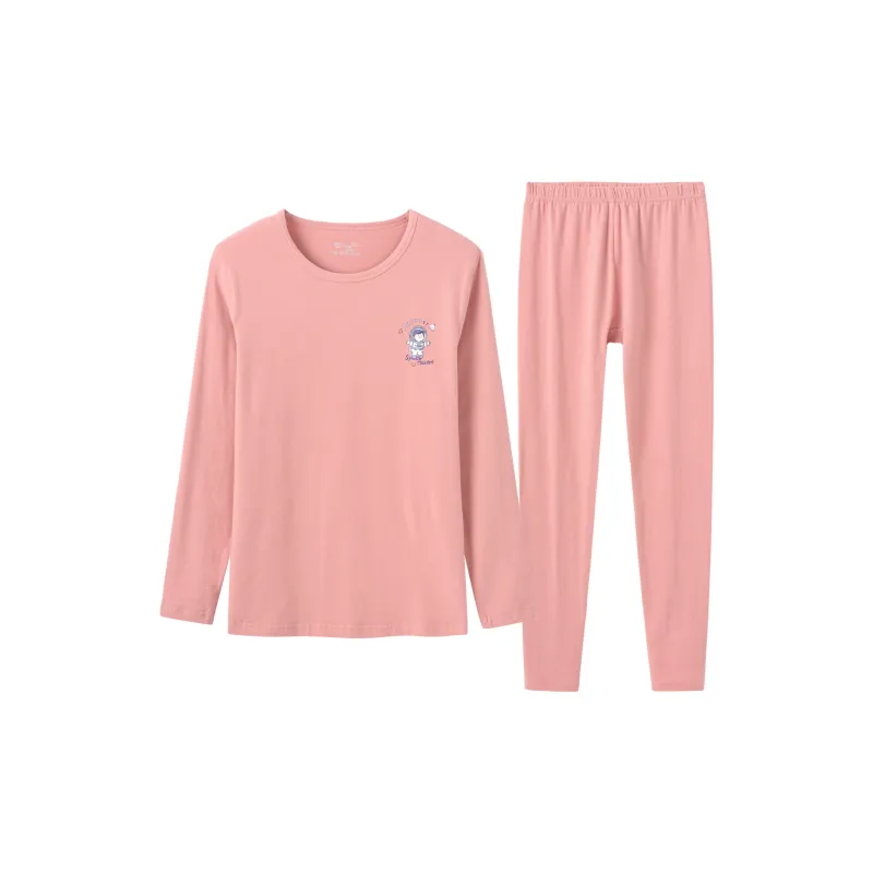 Cotton Gene Thermal Set Women's Pink-0