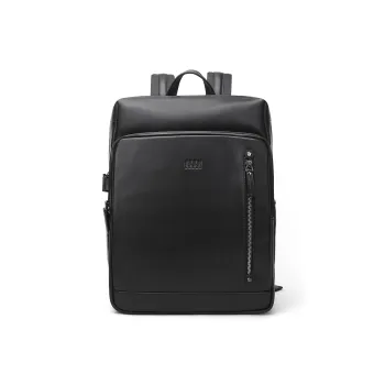 ELLE HOMME Top Grain Cow Leather Backpack Regular Men's Black