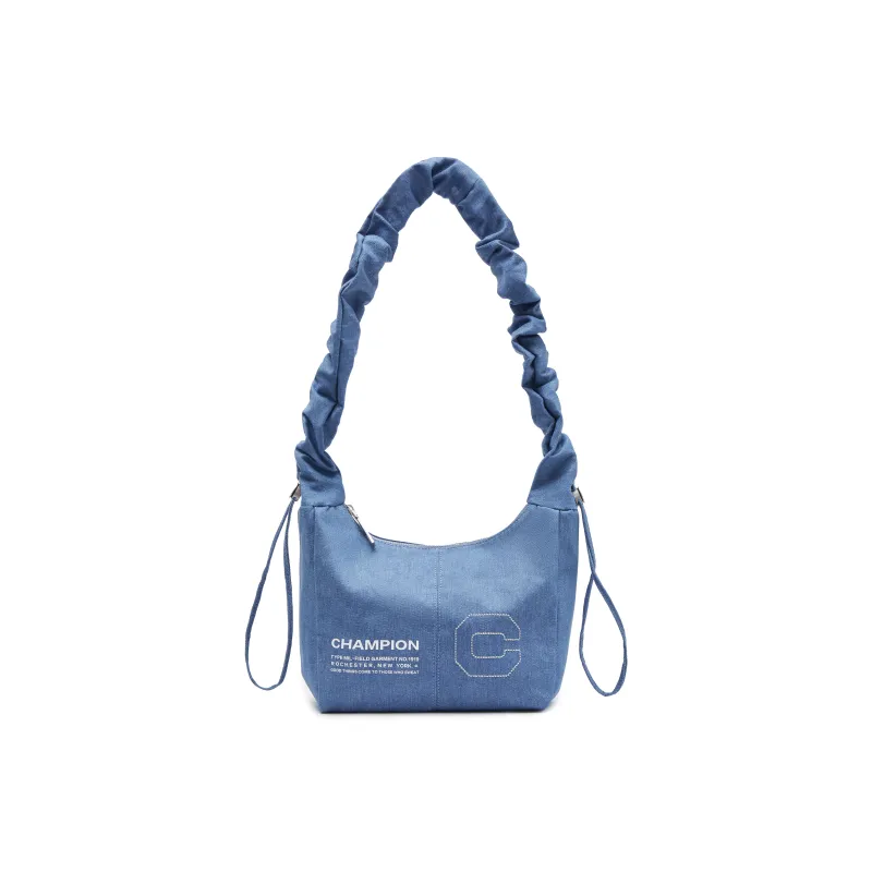 Champion Fabric Shoulder Bag Unisex Black/Milk White/Medium Blue Denim-4