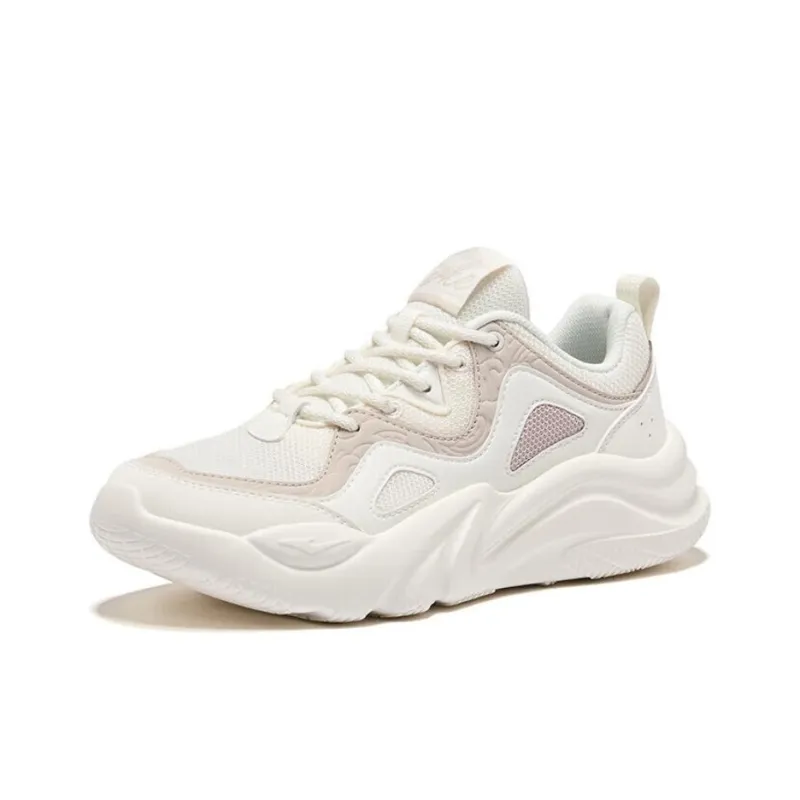 Erke Anti Slip And Wear Resistant Coverage Low Top Casual Shoes Women's White-1