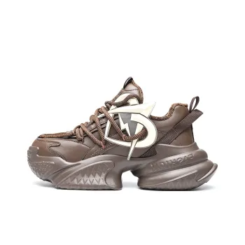 MVA Anti Slip Wear Resistant Breathable Impact Resistant Lightweight Warm Low Top Chunky Sneakers Unisex Brown