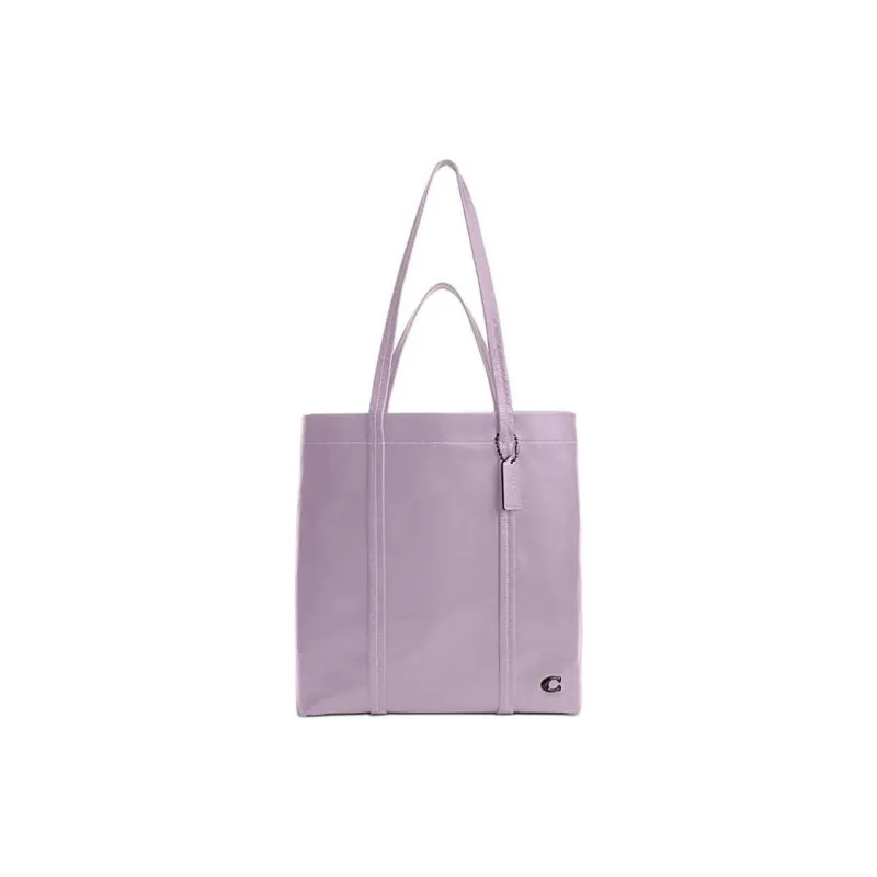 COACH Cow Leather Tote Bag Shopping Bag Handbag Shoulder Bag Large Size Men's Purple-0