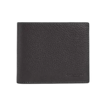 COACH 3 IN 1 Wallet Stone Pattern Leather Wallet Mini Men's Black