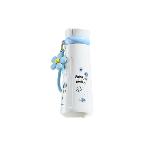 Yalu Insulated Cup, High Value Floral Tea Luxury Multi Beta Stainless Steel Portable Cup Pear Blossom White 430ml